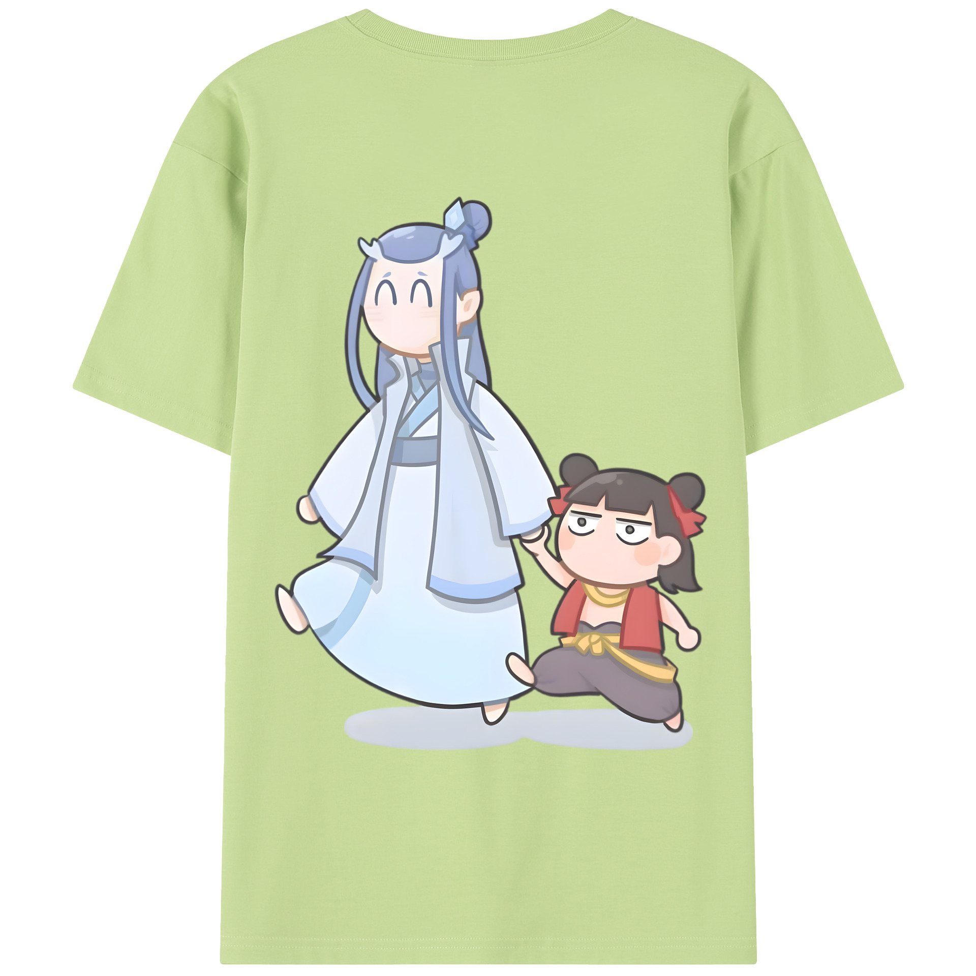 （画像用） Ne Zha 2 ナタ 魔童の大暴れ 綿100％半袖Tシャツ（背面プリント）